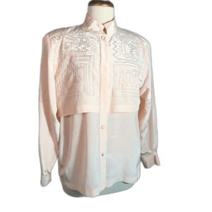 Carry Back Blouses Size 10 Vintage 90's Abstract Cottagecore Coquette Top